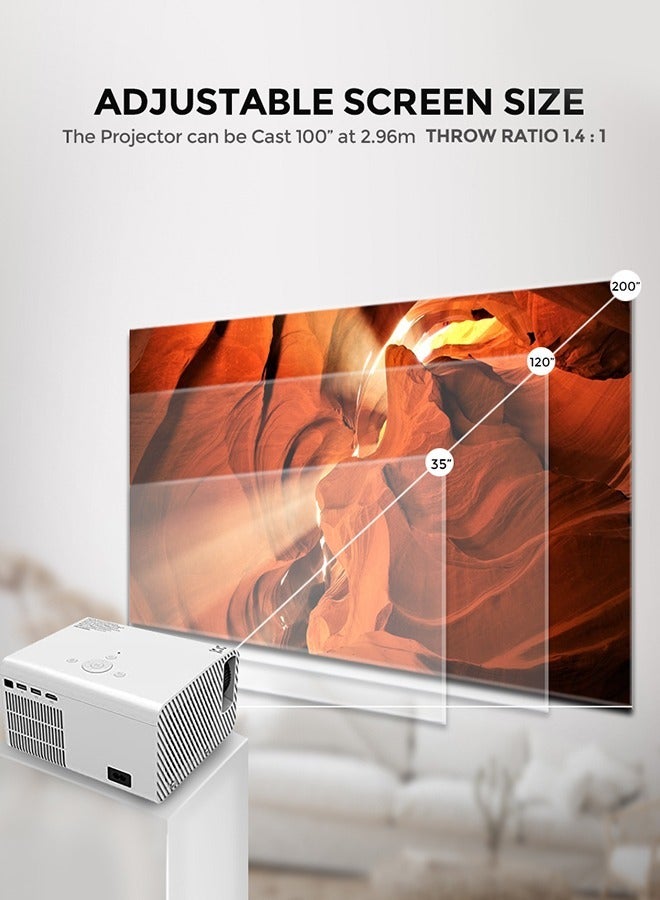 Android Full Hd 4500 Lumens/Screen Size Upto 200 Inch For Small/Big Room Native Res 1080P Download Apps Bluetooth Wifi Home Theater Gaming Projector Compatible With Hdmi,Usb,Av - White  - Image 5