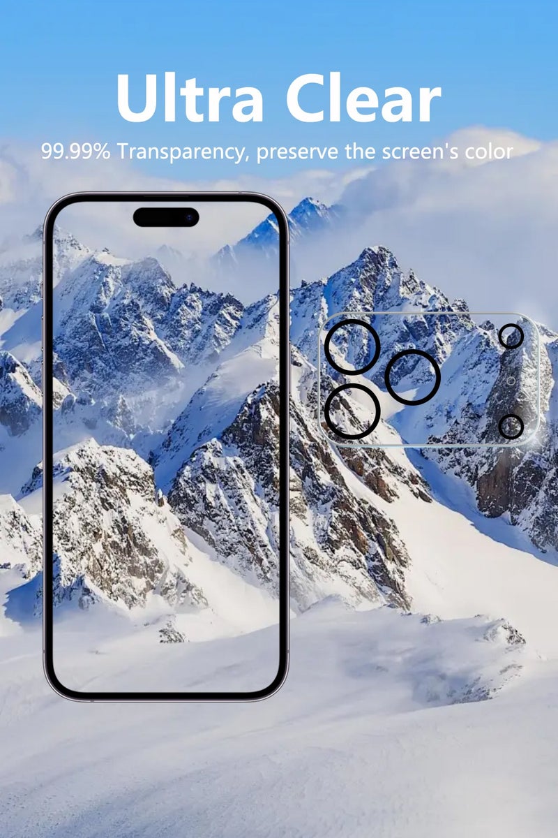 كلبور 2 في 1 حامي الشاشة لـ iPhone 17 Pro Max + حامي عدسة الكاميرا ، تغطية كاملة ، صلابة 9H ، فقاعة مجانية - Image 5