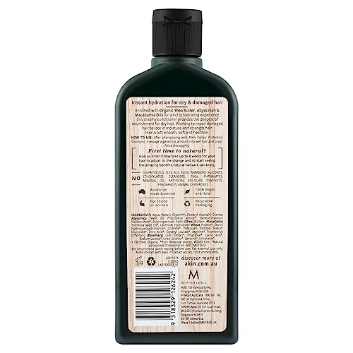 A'kin Macadamia & Wheat Protein Moisture Rich Conditioner, Free From Parabens, Sulfates and Silicones, 225 ml - Image 2