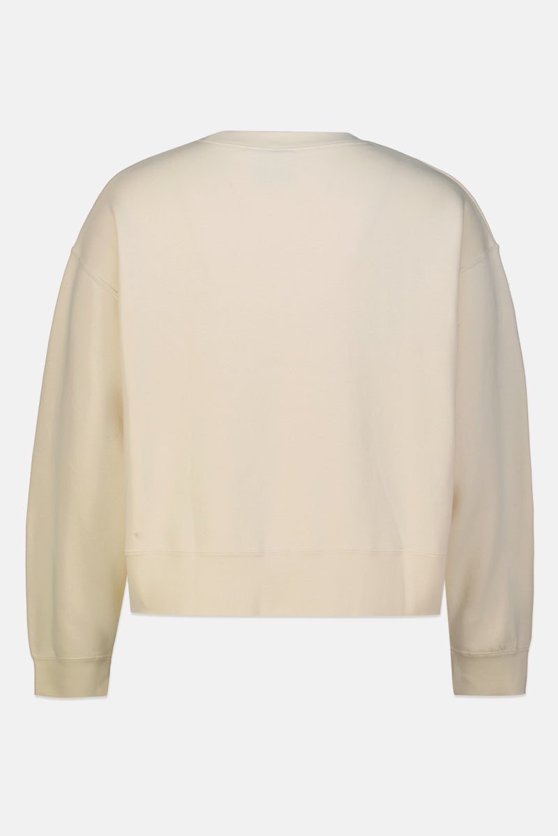 Nike Women Plus Size Long Sleeve Outdoor Sweatshirt, Cream - Image 3