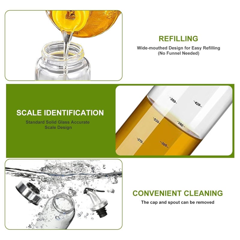 Drumil Oil Bottle Glass Oil Dispenser Bottle For Kitchen (Oil 500ml - 1Pcs) - Image 5