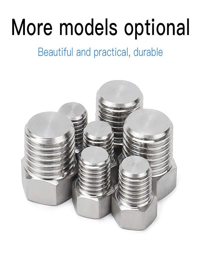 Feelers 1/4" NPT Male Outer Hex Head Thread Plug Pipe Fitting, 304 Stainless Steel Oil Drain Plug Fitting (Pack of 6) - Image 5