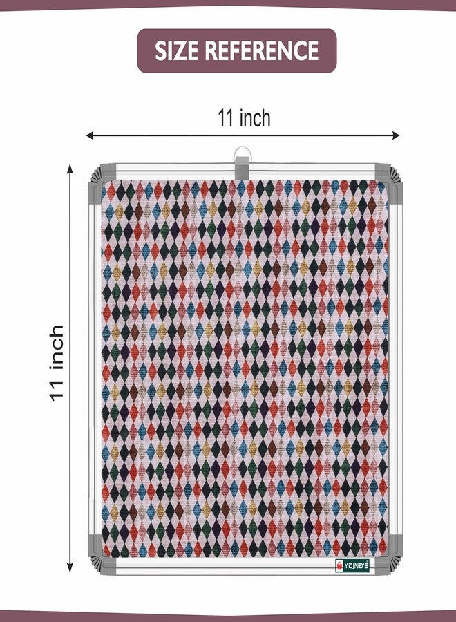 YAJNAS® 11x11 inch Premium Material Diamond Dews Designed Notice Board/Soft Board/Bulletin Board/Pin-up Display Board for Study Room, Office, School & Home Use - Image 2