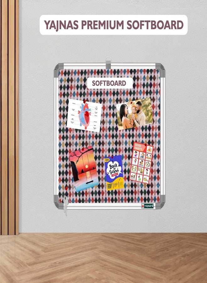 YAJNAS® 11x11 inch Premium Material Diamond Dews Designed Notice Board/Soft Board/Bulletin Board/Pin-up Display Board for Study Room, Office, School & Home Use - Image 3