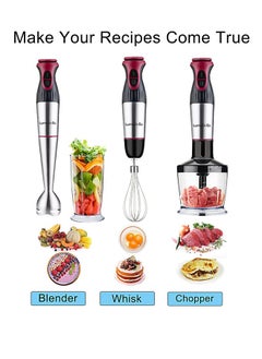 Luma Bella 4 in 1 Hand Blender,1400W Multifunctional food Processor,2-Speed Stainless Steel Hand Stick Blender with Egg Whisk, 600ml Chopper Bowl,500ml Mixing Cup for Smoothies, Puree, Baby Food  - Image 5