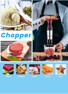 Luma Bella 4 in 1 Hand Blender,1400W Multifunctional food Processor,2-Speed Stainless Steel Hand Stick Blender with Egg Whisk, 600ml Chopper Bowl,500ml Mixing Cup for Smoothies, Puree, Baby Food  - Image 4