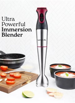 Luma Bella 4 in 1 Hand Blender,1400W Multifunctional food Processor,2-Speed Stainless Steel Hand Stick Blender with Egg Whisk, 600ml Chopper Bowl,500ml Mixing Cup for Smoothies, Puree, Baby Food  - Image 2