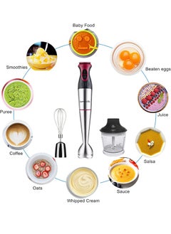 Luma Bella 4 in 1 Hand Blender,1400W Multifunctional food Processor,2-Speed Stainless Steel Hand Stick Blender with Egg Whisk, 600ml Chopper Bowl,500ml Mixing Cup for Smoothies, Puree, Baby Food  - Image 3