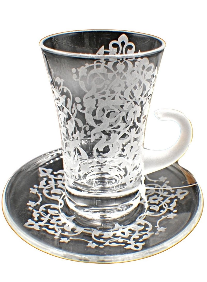 KuduArts Tea cups with saucer glass 6 pieces - Image 3