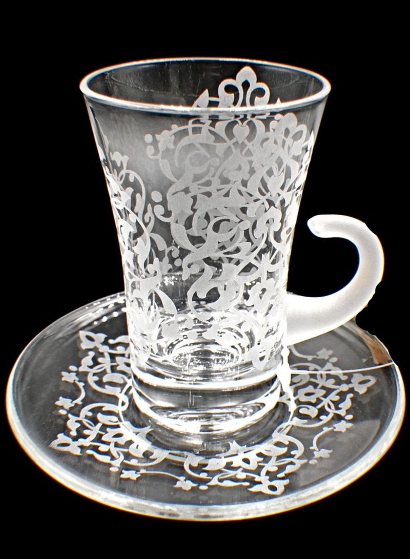 KuduArts Tea cups with saucer glass 6 pieces - Image 2