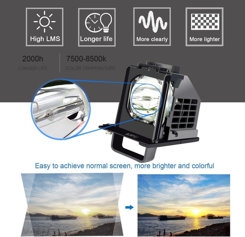 BORYLI Replacement lamp 915B441001 for MISUBISHI WD-65738 WD-65638 WD-73C10 WD-73838 WD-73738 WD-60638 WD-65C10 - Image 3