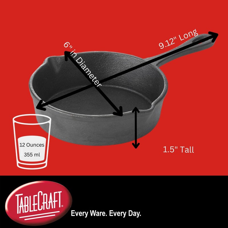 TableCraft Cast Iron Mini Skillet, 11 oz, Black - Image 2