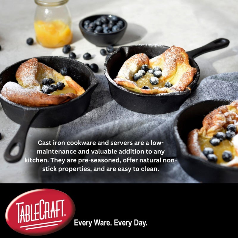 TableCraft Cast Iron Mini Skillet, 11 oz, Black - Image 3