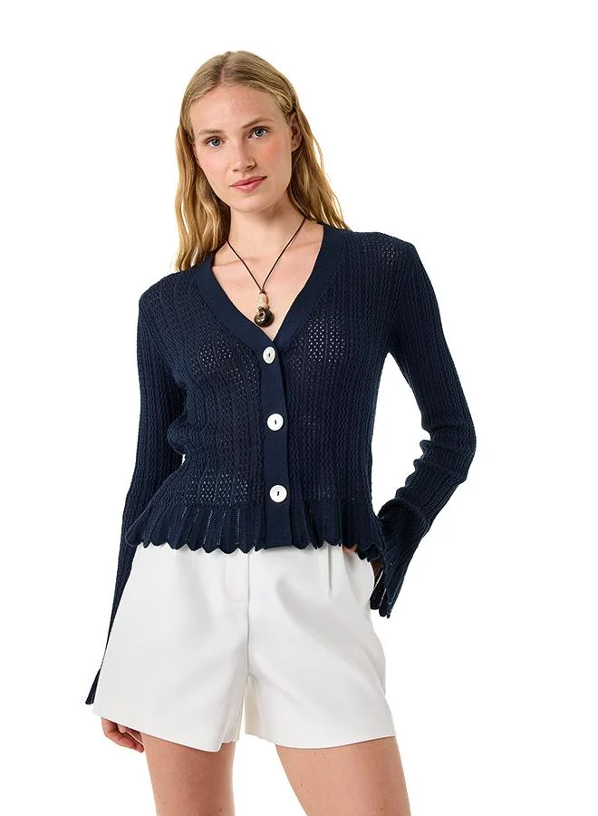 Koton Pointelle Knit Cardigan