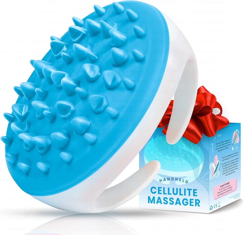 Scala Silicone Anti Cellulite Massager, Body Shower Scrubber, Cellulite Remover - Improve Circulation, Distribute Fat Deposits, Body Massager, Exfoliator, Fat Roller Use with Creams and Oils, Aqua - Image 1