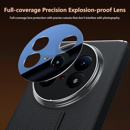 Midkart Leather Cover Compatible with Vivo X Fold 5 Release 2025 Auto-Sliding Hinge Protection Kickstand Electroplated with Front Glass Case & Camera Protection, Black - Image 5