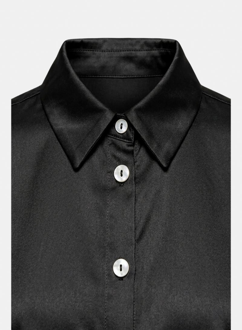 Carina Button-Down Satin Shirt - Image 4