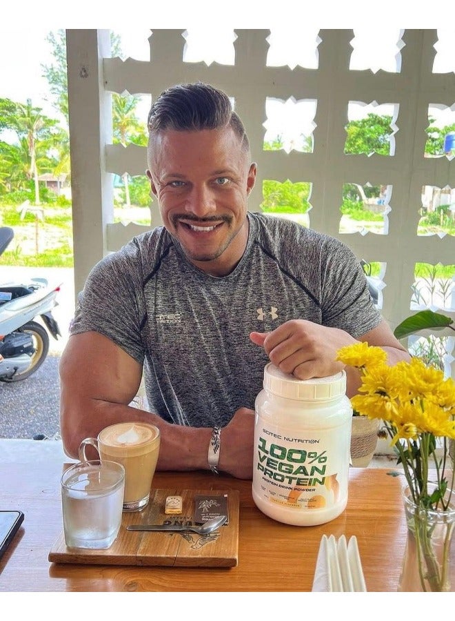 سيتيك نيوتريشن 'Scitec Nutrition 100% بروتين نباتي، مسحوق مشروب البروتين النباتي المنكه مع فيتامين ب12 والمحليات، خالي من السكر والغلوتين، 1 كجم، شوكولاتة - Image 2