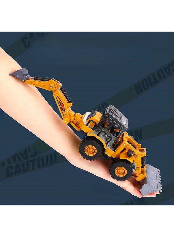 Yellow Alloy Steel Semi Truck Toy With Excavator Construction Playset For Boys - Image 4