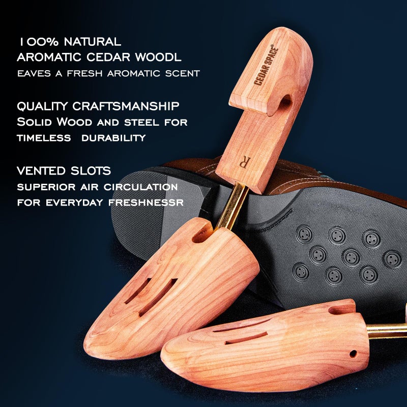Cedar Space Wooden Shoe Stretcher Tree, 6.5-14 Sizes Cedar Wood Shoe Trees,3PC Shoe Stretcher for Men, Sneakers,Boots - Image 5