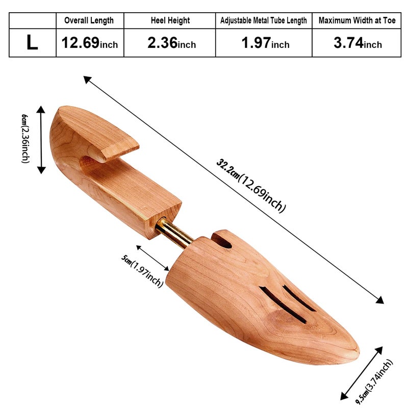 Cedar Space Wooden Shoe Stretcher Tree, 6.5-14 Sizes Cedar Wood Shoe Trees,3PC Shoe Stretcher for Men, Sneakers,Boots - Image 2