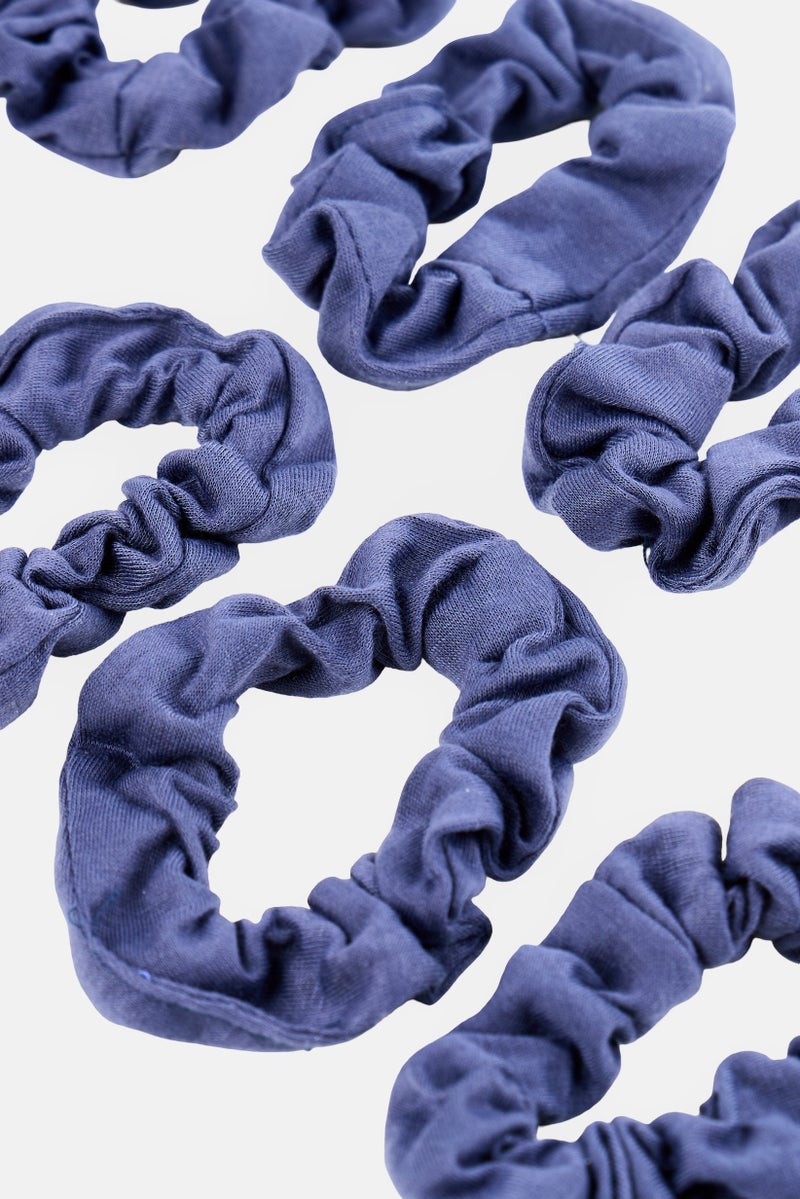 Expressions Kids Girl 12 Pieces Plain Hair Twister Scrunchies, Navy - Image 3