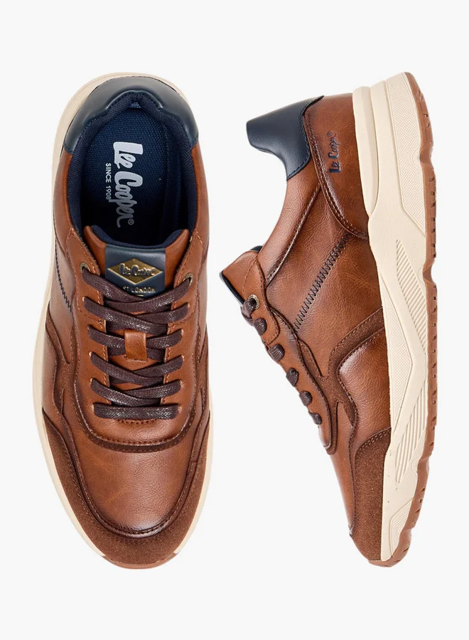لي كوبر Men's Panelled Lace-Up Sneakers