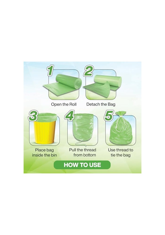 Shalimar Premium OXO Biodegradable Garbage Bag with Tie, 120 Bags, 43x50 cm, Green, Heavy Duty Leak Proof Lavender Scented Trash Bags for Home and Office Use - Image 5