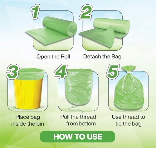 Shalimar Premium OXO Biodegradable Garbage Bag with Tie, 120 Bags, 43x50 cm, Green, Heavy Duty Leak Proof Lavender Scented Trash Bags for Home and Office Use - Image 5