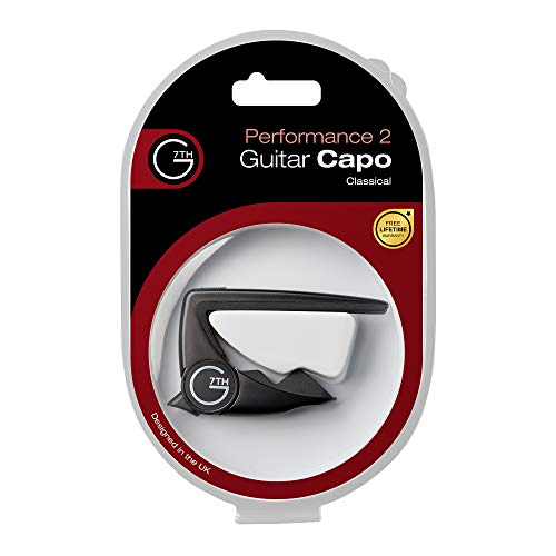 G7th Performance 2 Classical Guitar Capo, Satin Black, Intuitive Tension Control, Protective Silicone Padding, Easy One-handed Operation for Flamenco and Classical Guitars - 62mm - Image 3