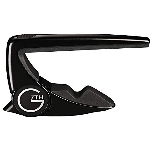 G7th Performance 2 Classical Guitar Capo, Satin Black, Intuitive Tension Control, Protective Silicone Padding, Easy One-handed Operation for Flamenco and Classical Guitars - 62mm - Image 1