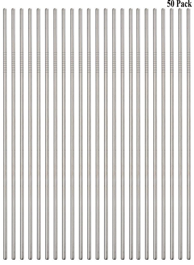 Sunwinc 50-Pack Stainless Steel Straws,Reusable Metal Straws in Bulk Super Long 10.5 Inch All Straight Drinking Straws for 30oz/20oz Tumblers Yeti Cups Travel Mugs(All straight 50pcs -10.5" Silver) - Image 1