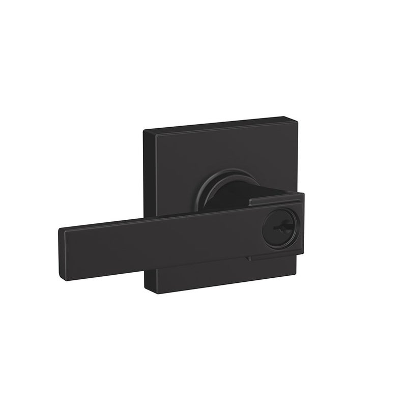 SCHLAGE F51A NBK 622 COL Northbrook Lever with Collins Trim Keyed Entry Lock Matte Black