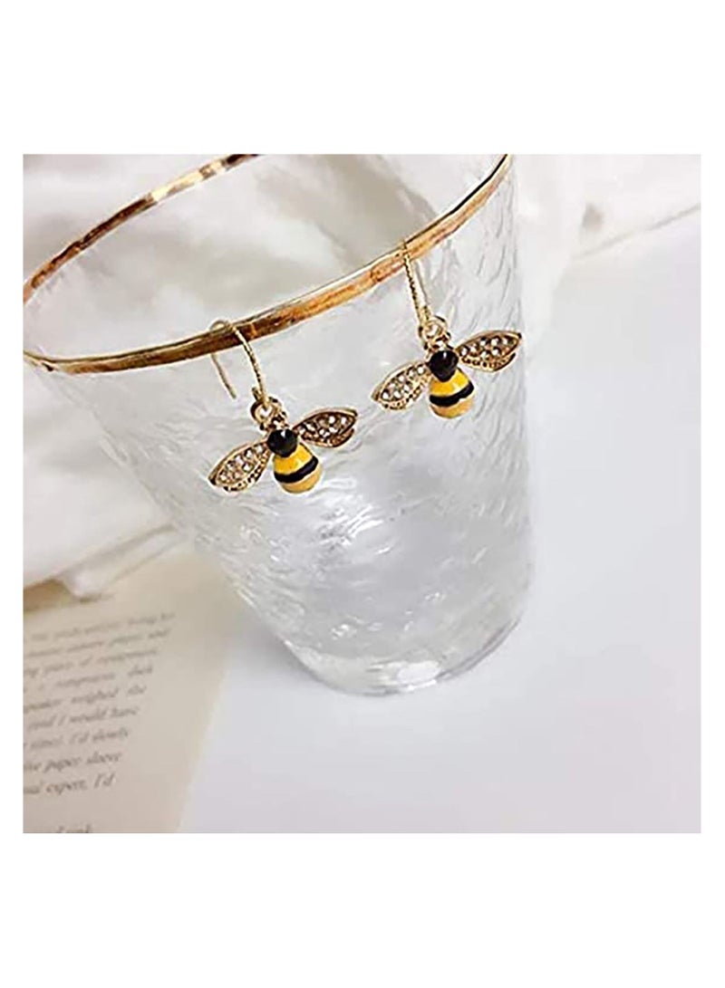 SYOSI Charms Pendant Assorted Gold Plated Enamel Mini Bee Honeybee Charms for Jewelry Making Necklace Bracelet Earring, Enamel Yellow Bee Charms Rhinestone Honey Bee Pendant Charms Crafts 30 pcs - Image 4