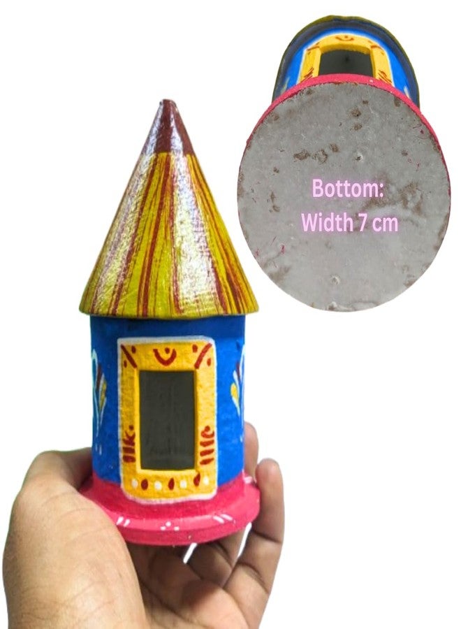 Simple Days Doll House Hand Painted Paper Mache Village Hut for Arts and Crafts - Multycolour - Image 4