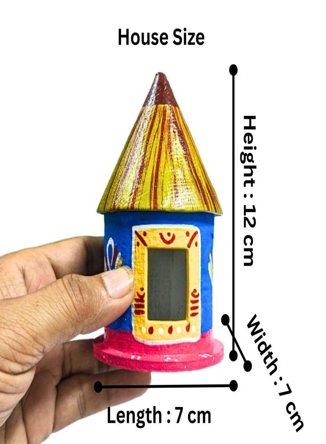 Simple Days Doll House Hand Painted Paper Mache Village Hut for Arts and Crafts - Multycolour - Image 3