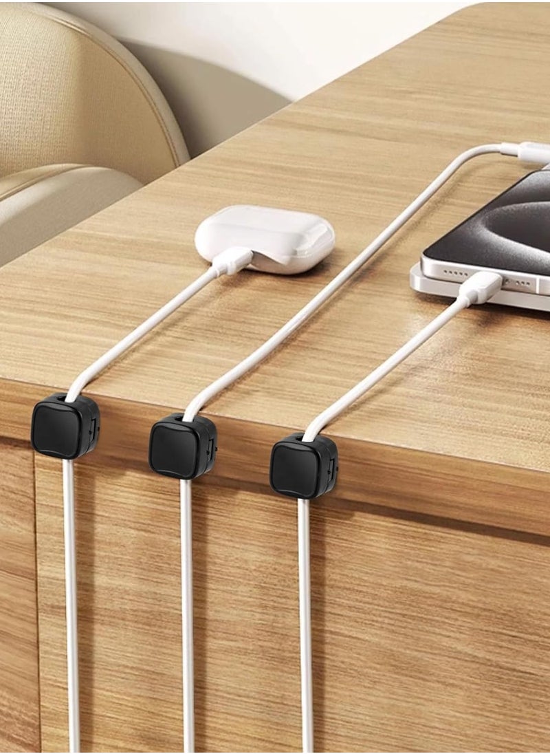 Necomi - 6 Pack Magnetic Cord Organizer, Management Cable Clips Adhesive Wire Keeper Wire Holder Keeper for Bedside Nightstand Table Desktop USB Wall Car Office Workspace Accessories - Image 1