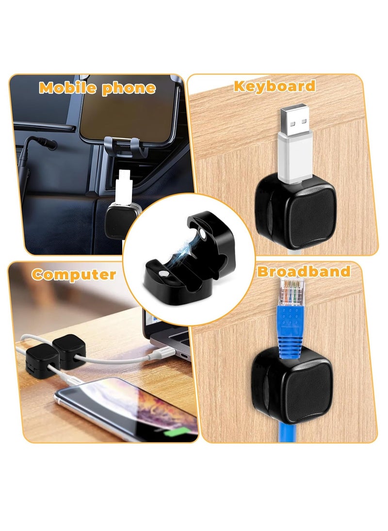 Necomi - 6 Pack Magnetic Cord Organizer, Management Cable Clips Adhesive Wire Keeper Wire Holder Keeper for Bedside Nightstand Table Desktop USB Wall Car Office Workspace Accessories - Image 1