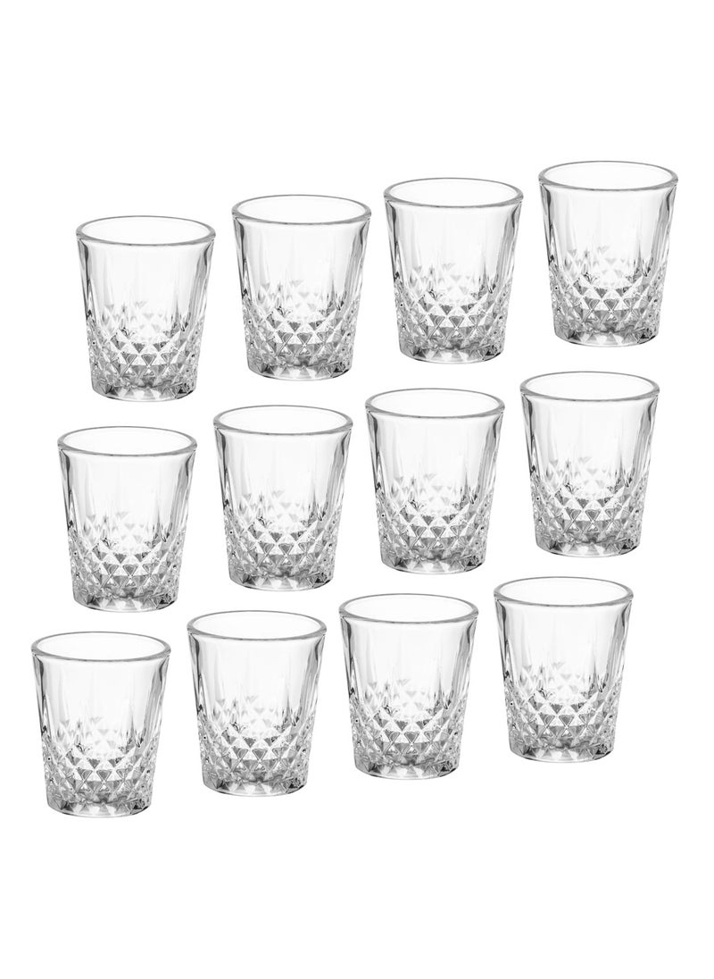 Dania A set of 12 clear glass cups for reception, serving and all uses  - Image 2
