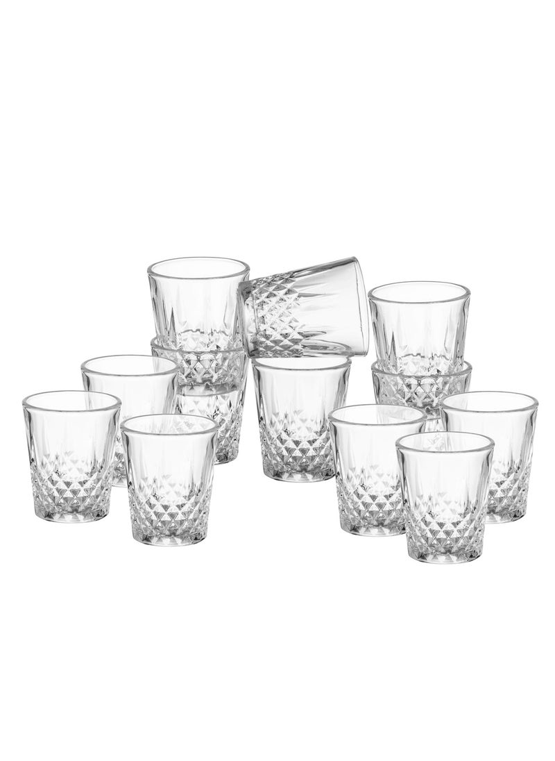 Dania A set of 12 clear glass cups for reception, serving and all uses  - Image 1