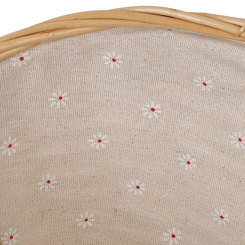 KINJOEK 2 Packs Wicker Woven Basket, 13" x 9" x 4.8" Multipurpose Natural Willow Basket with Handle Premium Linen Cotton Cloth Lining for Storage and Decoration, Natural - Image 3
