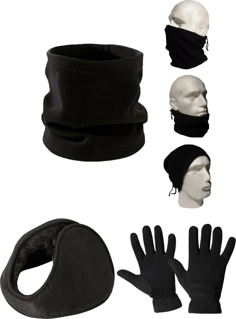 Belifanti Collection Polar Neck Collar Polar Headphones Polar Gloves Black Set Color Black