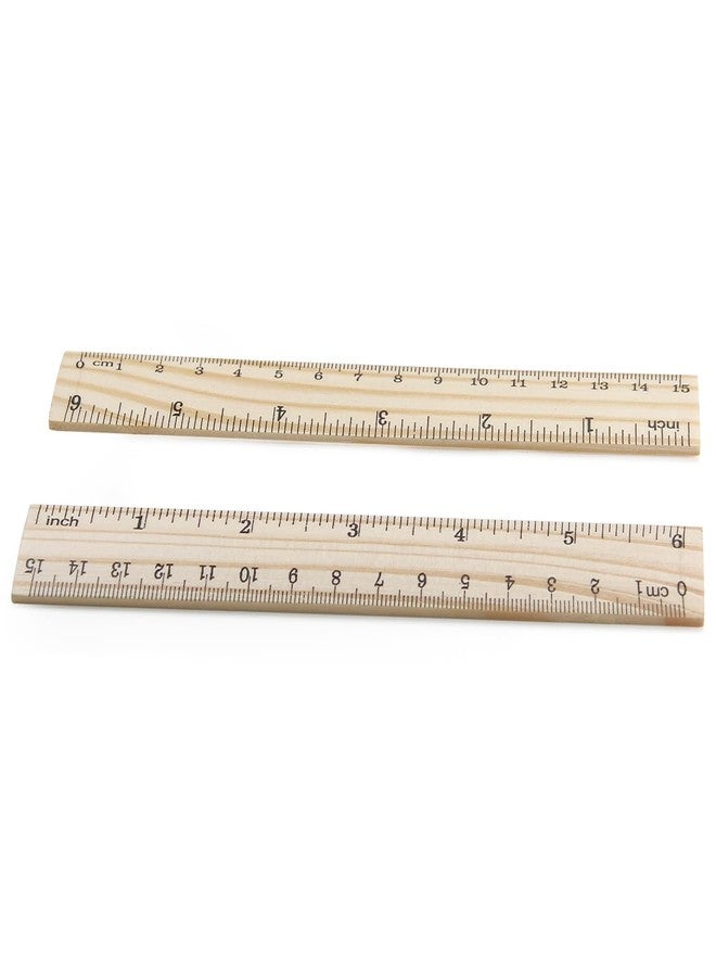 Utoolmart 2 Pcs Wooden Straight Ruler, 15cm / 6-inch Double-Sided Scale Ruler, Measuring Tool for Engineering Office Architect and Drawing - Image 5