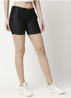 Women Black Solid Mid-Rise Denim Shorts - pzsku/Z1CD0116E0074BE5A57B4Z/45/_/1720073977/9c80e7ce-b73e-41b1-b076-3da7268334fd