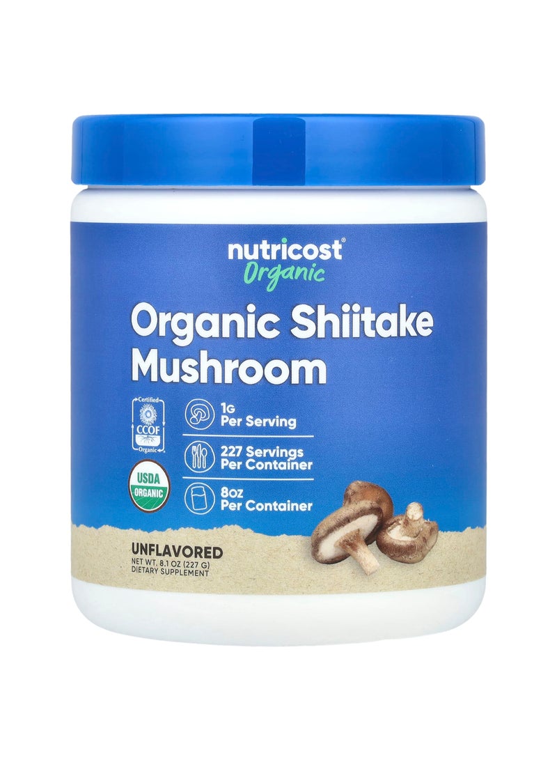 Organic Shiitake Mushroom Powder, Unflavored, 8 oz (227 g)