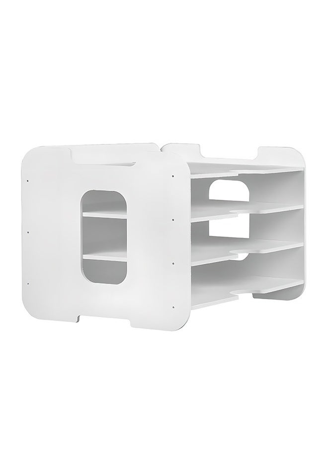 4 Layers Desk File Tray, Premium Magazine File Holder with Strong Load-Bearing Capacity for Papers, Files, and Documents