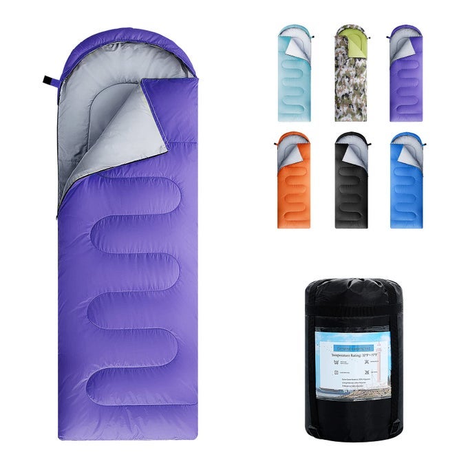 SLEEPING BAGS FOR ADULTSKIDS GIRLSWARM COLD WEATHER LIGHTWEIGHT WATERPROOF SLEEPING BAG BACKPACKGREAT FOR 34 SEASONS HIKINGCAMPING AND OUTDOOR MOUNTAINEERINGPURPLERIGHT ZIP