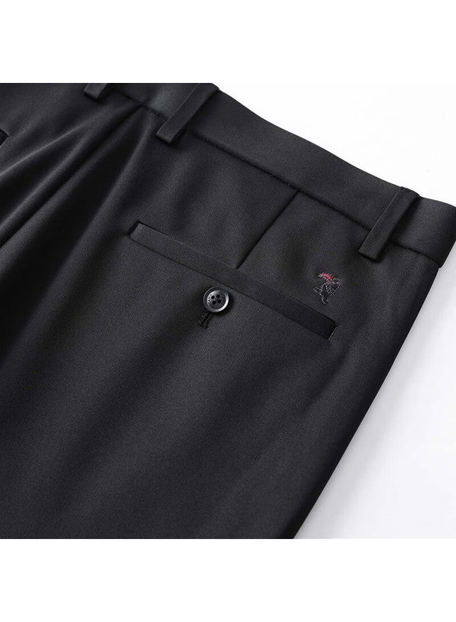 Tucano Men's Casual Pants Autumn Winter Thick Warm Comfortable Classic Business Dress Trousers Navy Blue 35 - Image 2