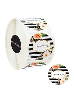 Wownect Flower Design Thankyou Sticker Round [1inch][500 Stickers] Labels For Envelope Seals Packing Seals cards Gift Boxes Shopping Bags Bouquets Cardboard Decoration  - Image 1