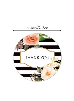Wownect Flower Design Thankyou Sticker Round [1inch][500 Stickers] Labels For Envelope Seals Packing Seals cards Gift Boxes Shopping Bags Bouquets Cardboard Decoration  - Image 3